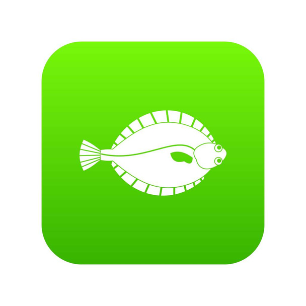 Flounder icon digital green - Vektör, Görsel
