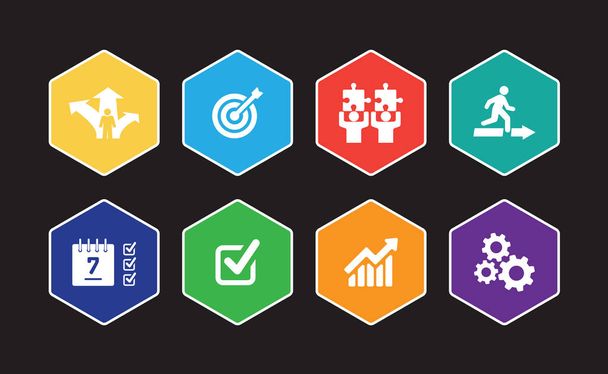 Action Plan Infographic Icon Set - Vector, Image