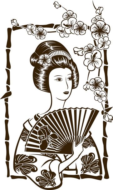traditionele Japanse geisha - Vector, afbeelding