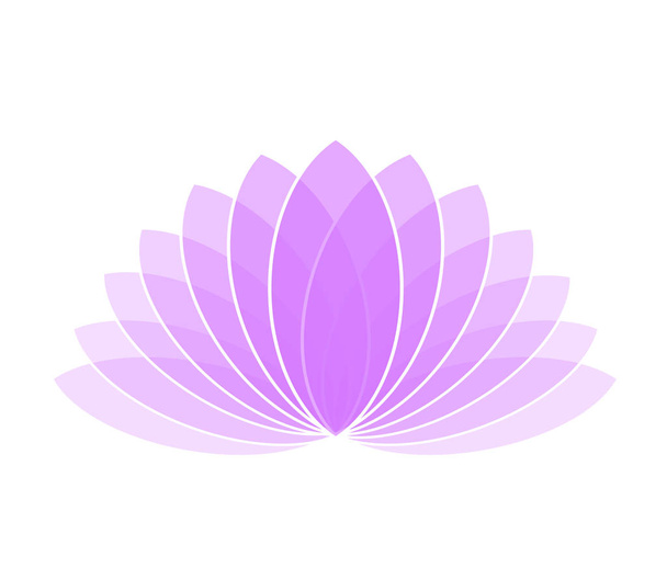 Фіолетовий Lotus квітка значок логотип на білому тлі ілюстрація - Вектор, зображення