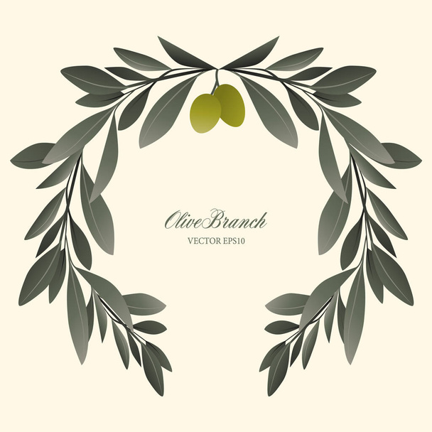 Olive branch wieniec na białym tle. Ilustracja wektorowa - Wektor, obraz