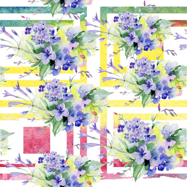Bouquet flower pattern in a watercolor style. - Foto, imagen
