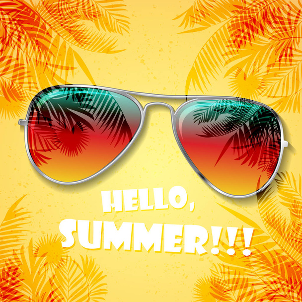 Summer glasses background - Vector, Image