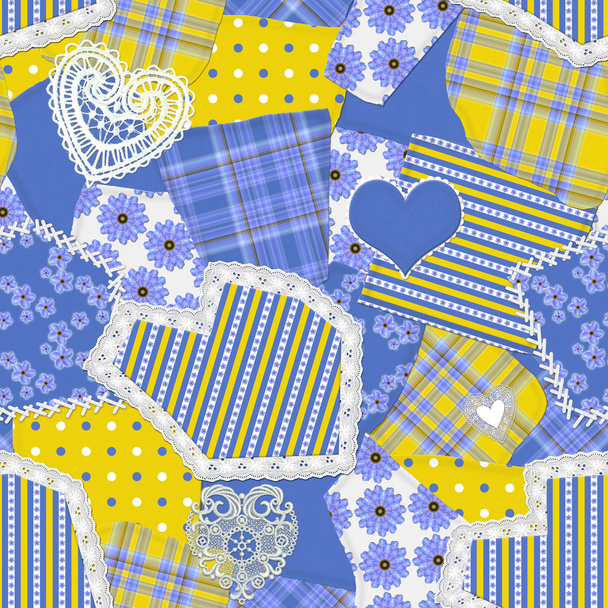 naadloze crazy quilt patroon - Foto, afbeelding