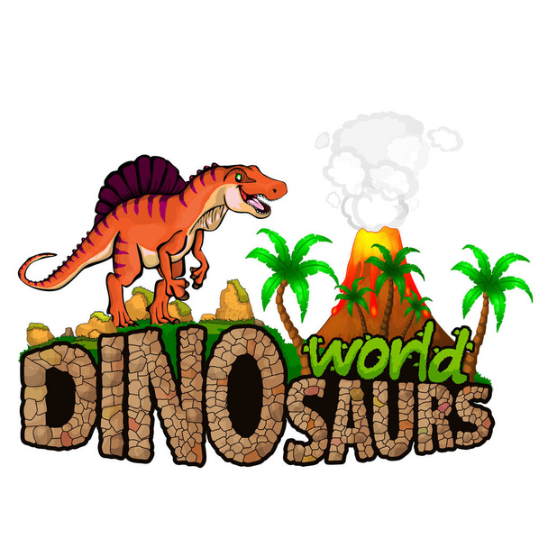 Λογότυπο δεινοσαύρων κόσμο. Εικονογράφηση διάνυσμα - Διάνυσμα, εικόνα