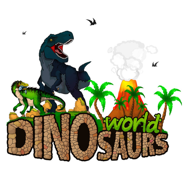 Логотип Dinosaurs World. Векторная иллюстрация
 - Вектор,изображение