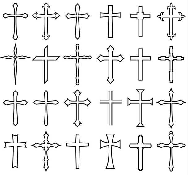 Religion ensemble d'icônes croix
 - Vecteur, image