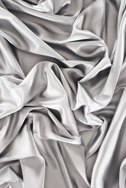 silver elegant shiny silk fabric background - Photo, Image