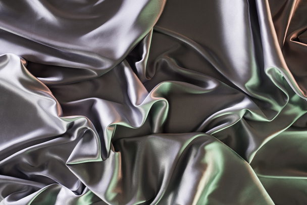silver and green soft silk fabric background - Foto, Imagem