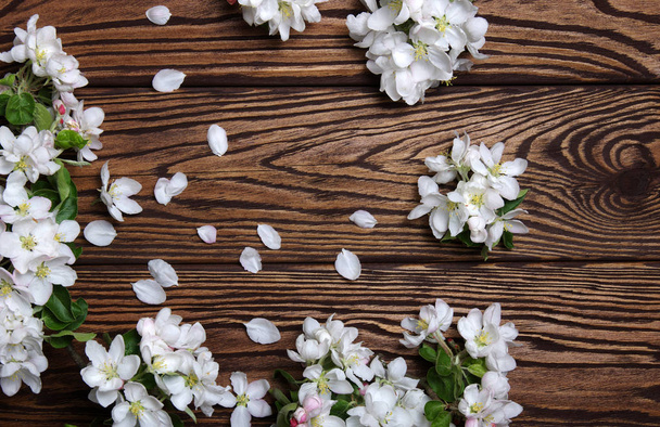  flores de primavera em madeira
 - Foto, Imagem