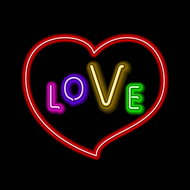 Love pink neon sign makes it quick and easy to customize your romance holiday projects. Used neon vector brushes included. - ベクター画像
