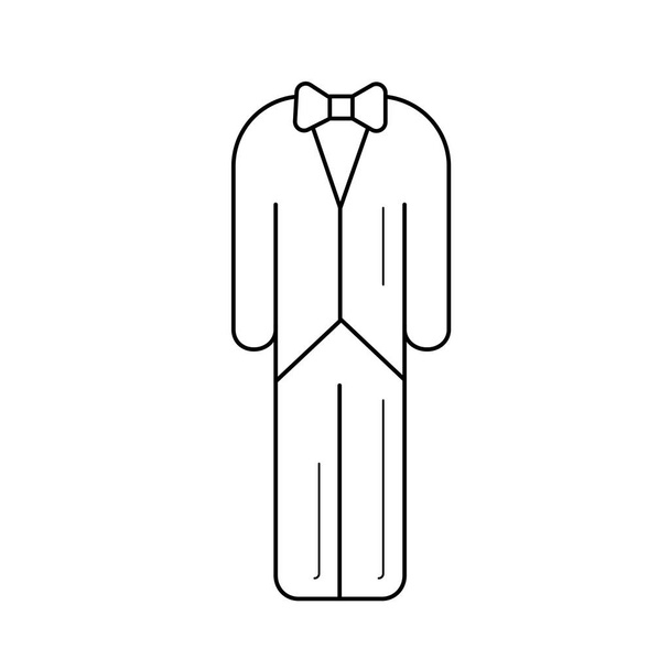 Wedding suit vector line icon. - Vektor, kép