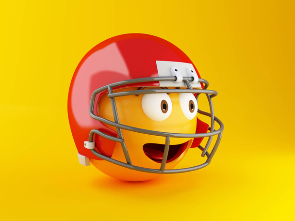 3d Emoji with American football helmet - Foto, afbeelding