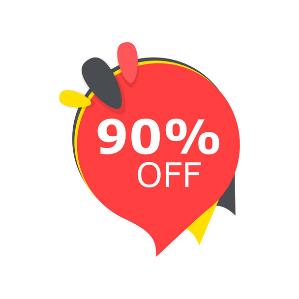 Sale 90% off discount price tag icon. Vector illustration. Busin - Vector, Image