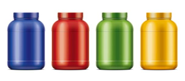 Bottiglie vuote per proteine. Versione colorata
.  - Foto, immagini