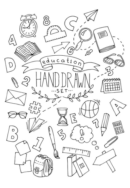 Set of hand drawn doodle education background - Photo, Image