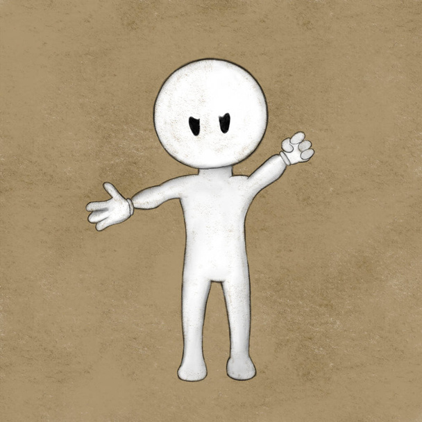 3D küçük insanlar - kızgın adam el defterlerimiz kroki - Fotoğraf, Görsel