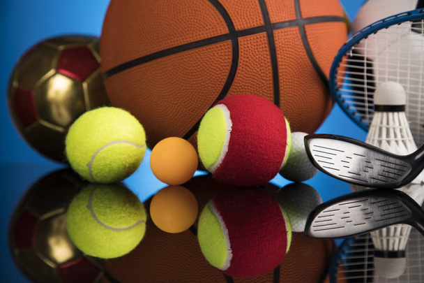 Sports balls with equipment  - Foto, Bild
