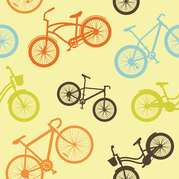 自転車のシームレスなパターン - ベクター画像