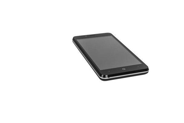 Isolated new black modern smartphone - Foto, afbeelding