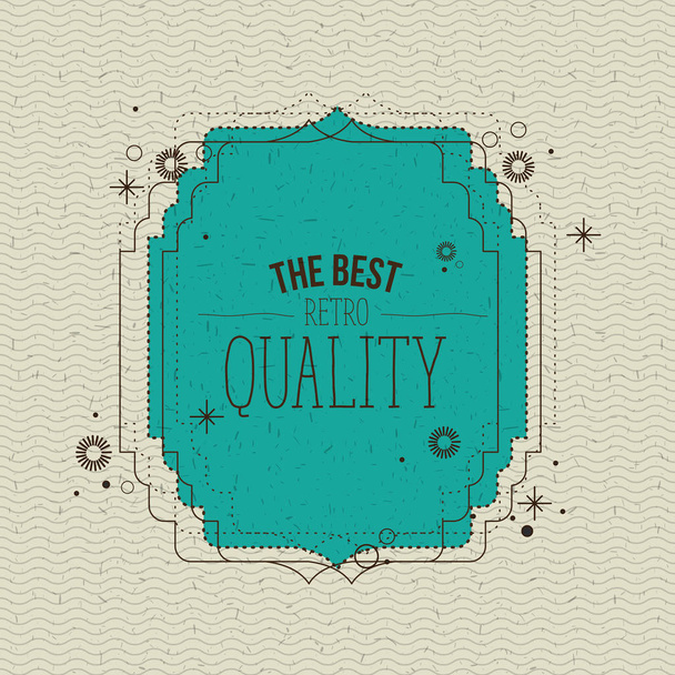 color zigzag lines background with blue decorative border the best retro quality text - Διάνυσμα, εικόνα