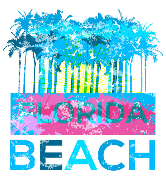 Florida verano tee diseño gráfico
 - Vector, imagen