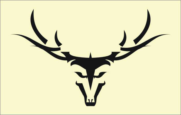 Stylized Wild Buck Head with the Long Horn - Vector, Image