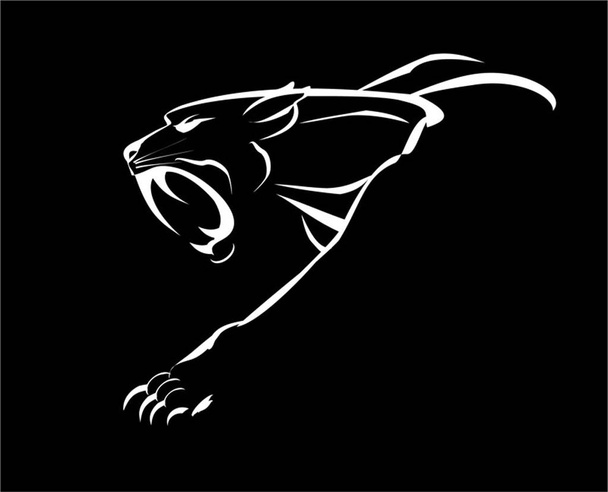 panther. cougar. fang face muscular panther. - Vector, Image