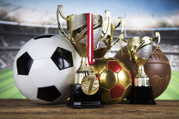 Kopjes winnaars award, sportuitrusting en ballen - Foto, afbeelding