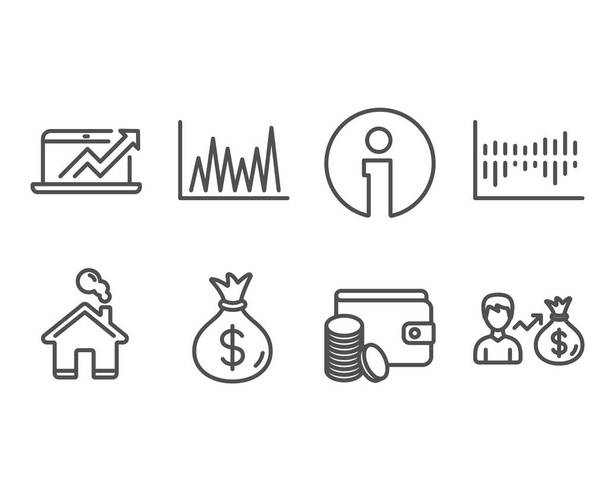 Set of Fragile package, Service and Tea icons. Question mark, Salary employees and Wine glass signs. Safe shipping, Cogwheel gear, Glass mug. Help support, People earnings, Cabernet wineglass. Vector illustration. - ベクター画像