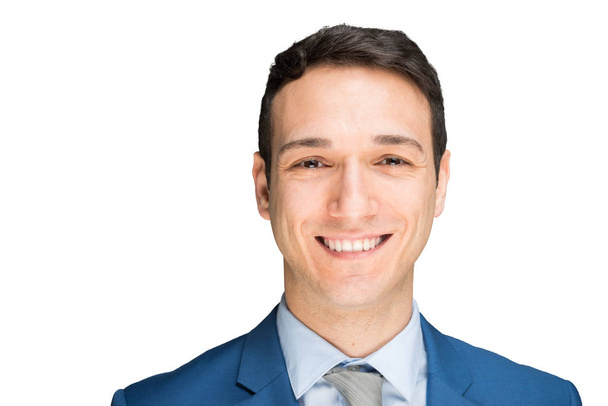 Friendly young businessman portrait isolated on white background  - Фото, зображення