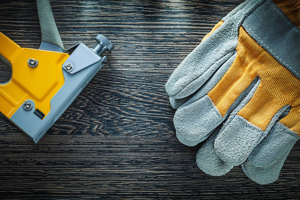 Construction stapler protective gloves top view - 写真・画像