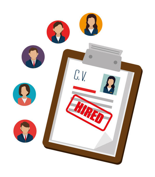 human resources recruit hired design isolated - Vector, Image