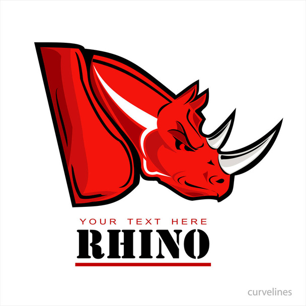 červená nosorožec, nosorožci, nosorožce hlavu v červené barvě. - Vektor, obrázek