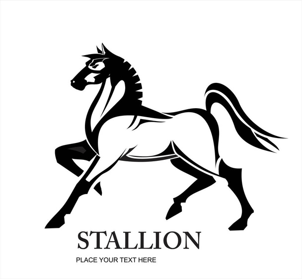 Koně. Stojící kůň - Vektor, obrázek