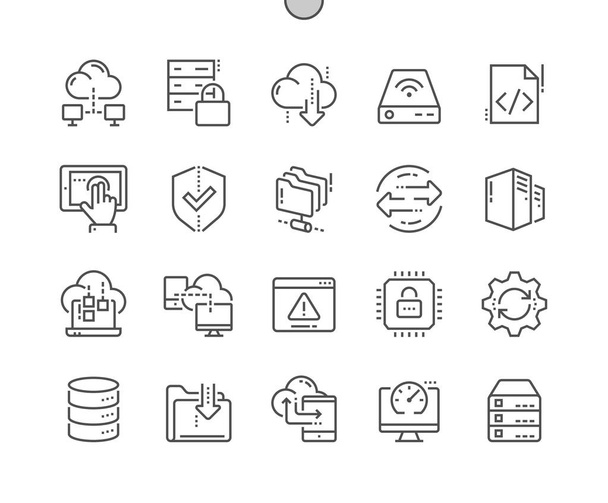 Hosting Pixel Perfect Well-crafted Vector Thin Line Icons 48x48 Ready for 24x24 Grid for Web Graphics and Apps with Editable Stroke. Simple Minimal Pictogram Part 1-1 - Vector, Image