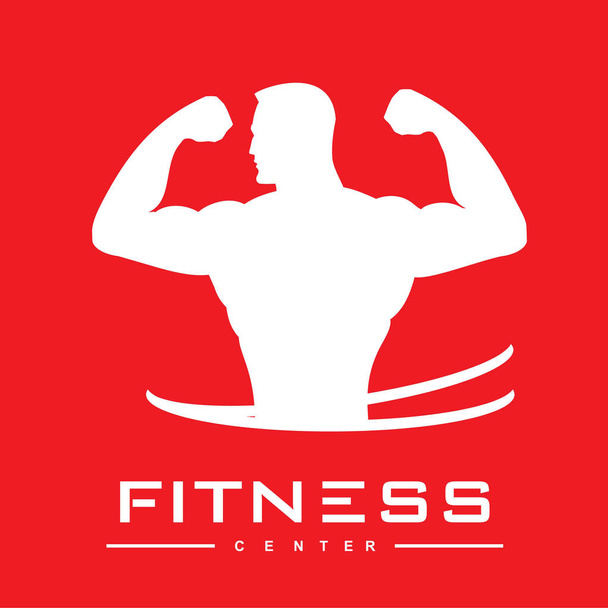 Fitness-Ikone, muskulöser Mann, geeignet für Fitnessstudio - Vektor, Bild