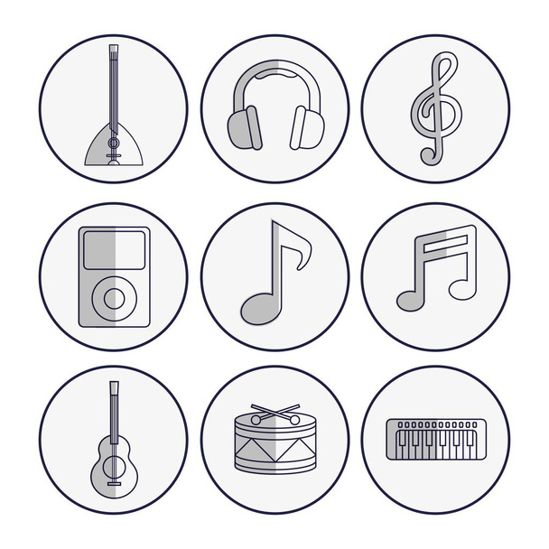 musical instruments design - Vector, Image