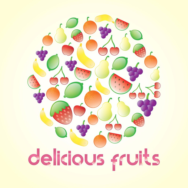 Fruits Icons - Vektor, Bild
