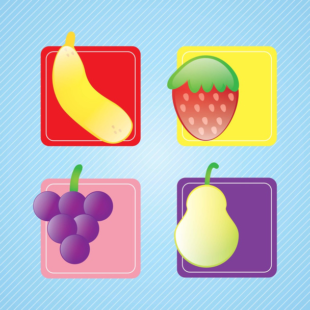 vruchten pictogrammen - Vector, afbeelding