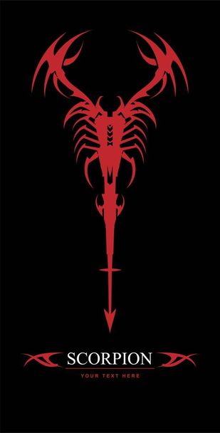 Punainen skorpioni nuolella pyrstö
 - Vektori, kuva