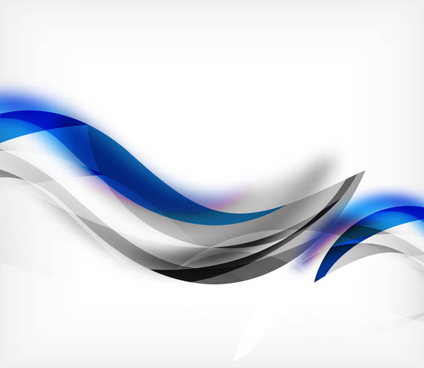Vector colorful wavy stripe on white background with blurred effects. Vector digital techno abstract background - Vector, Image