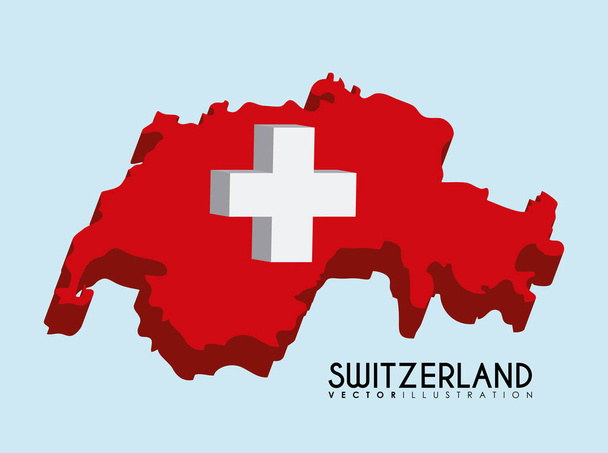 Projekt Szwajcaria wiejski  - Wektor, obraz