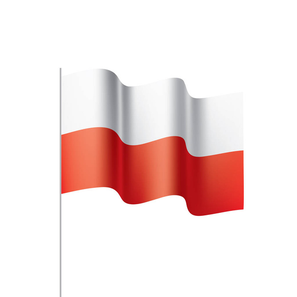 Polonya bayrağı, vektör illüstrasyonu - Vektör, Görsel
