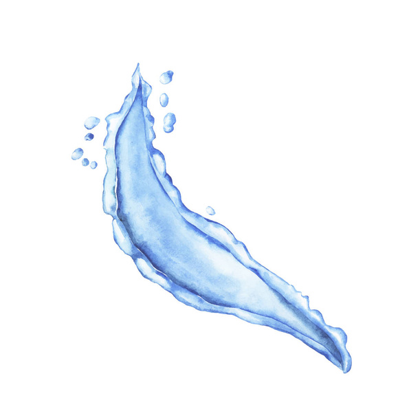 きれいな青い水スプラッシュ パターン背景の水彩画 - ベクター画像