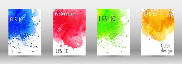 Design cover with a picture of watercolor spray. - Vektor, kép