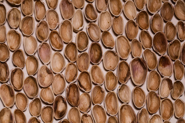 Binnenste gedeelte van pimpernoten (pistaches) schelpen. - Foto, afbeelding