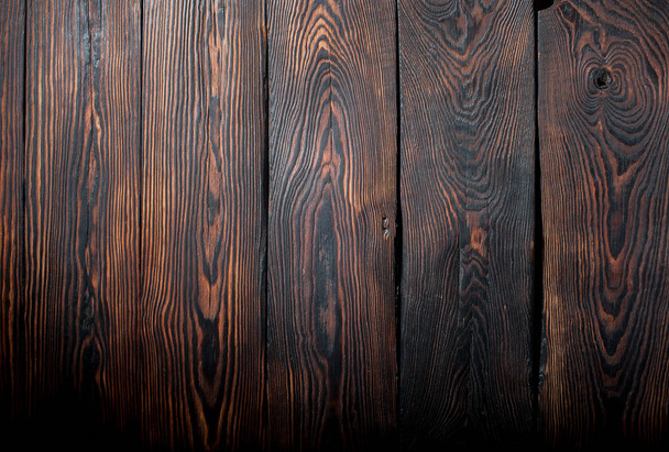 top view of dark wooden planks - Foto, afbeelding