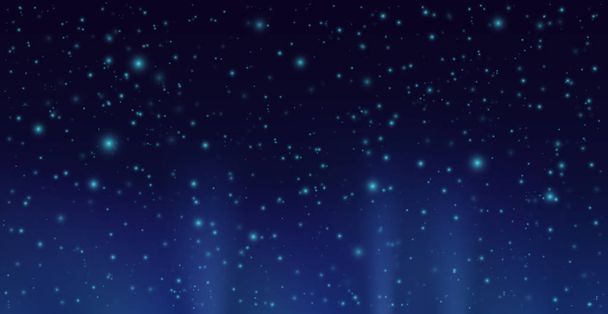 輝く星と暗い空。ベクトル夜空の背景 - ベクター画像