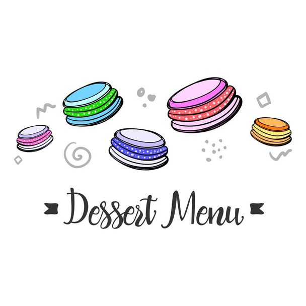 Simple blank of menu with dessert sweets. - Вектор, зображення